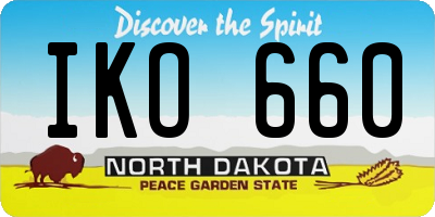 ND license plate IKO660