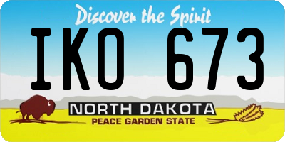 ND license plate IKO673
