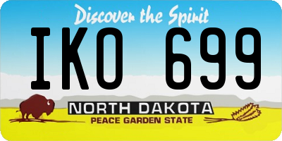 ND license plate IKO699