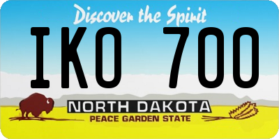 ND license plate IKO700
