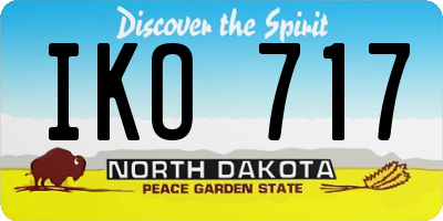 ND license plate IKO717