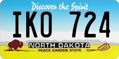 ND license plate IKO724