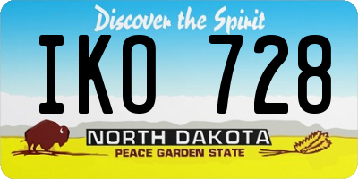 ND license plate IKO728