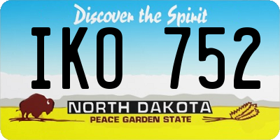 ND license plate IKO752