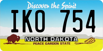 ND license plate IKO754