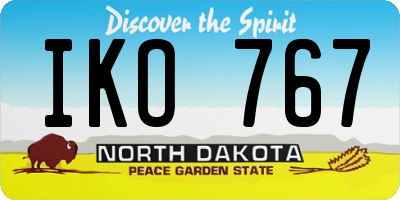 ND license plate IKO767