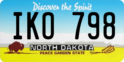ND license plate IKO798