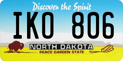 ND license plate IKO806
