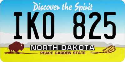 ND license plate IKO825