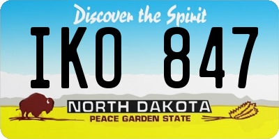 ND license plate IKO847