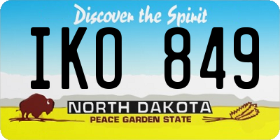 ND license plate IKO849