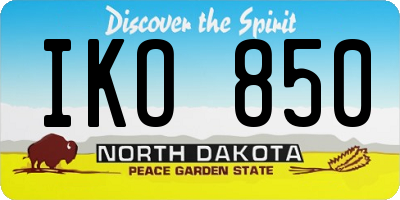 ND license plate IKO850