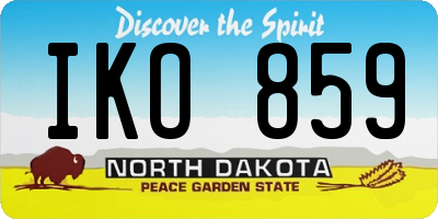 ND license plate IKO859