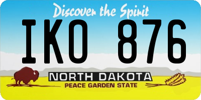 ND license plate IKO876