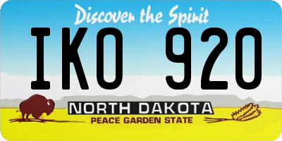 ND license plate IKO920