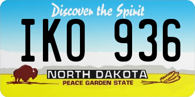 ND license plate IKO936