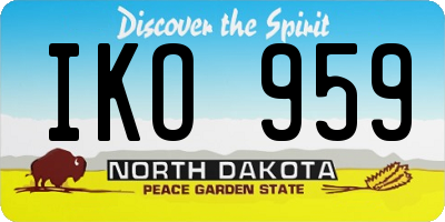 ND license plate IKO959