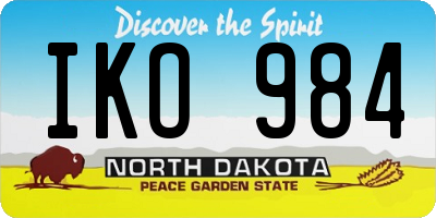 ND license plate IKO984