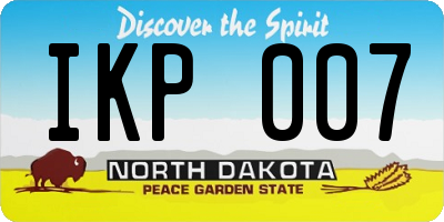 ND license plate IKP007