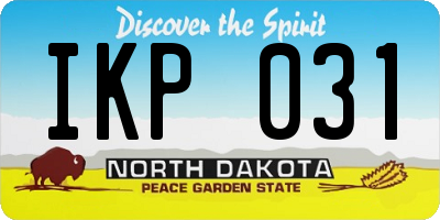 ND license plate IKP031
