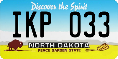 ND license plate IKP033