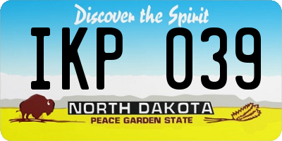 ND license plate IKP039