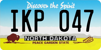 ND license plate IKP047