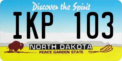 ND license plate IKP103