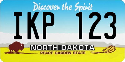 ND license plate IKP123