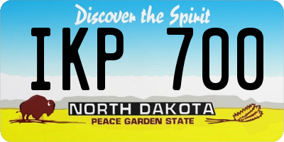 ND license plate IKP700