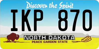 ND license plate IKP870