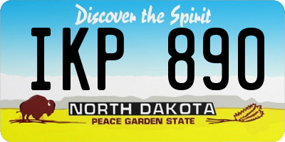 ND license plate IKP890