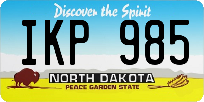 ND license plate IKP985