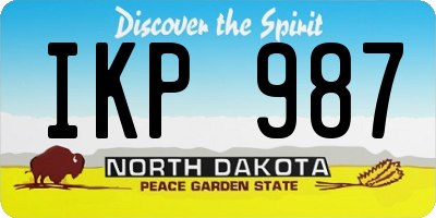 ND license plate IKP987