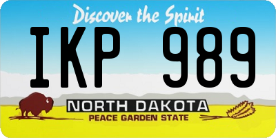 ND license plate IKP989