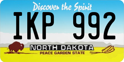 ND license plate IKP992
