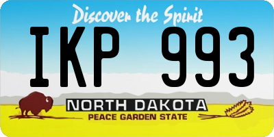 ND license plate IKP993