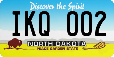 ND license plate IKQ002