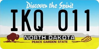 ND license plate IKQ011