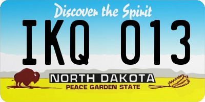 ND license plate IKQ013