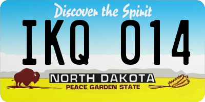 ND license plate IKQ014