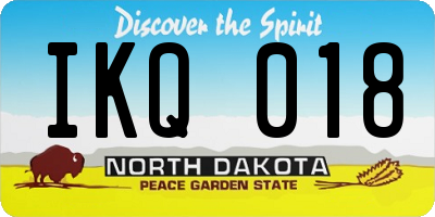ND license plate IKQ018