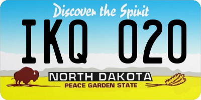 ND license plate IKQ020