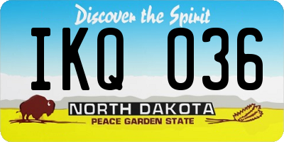 ND license plate IKQ036