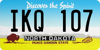 ND license plate IKQ107