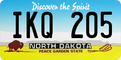 ND license plate IKQ205