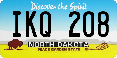 ND license plate IKQ208