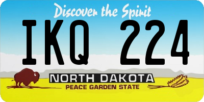 ND license plate IKQ224