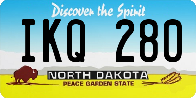 ND license plate IKQ280