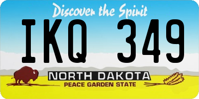 ND license plate IKQ349